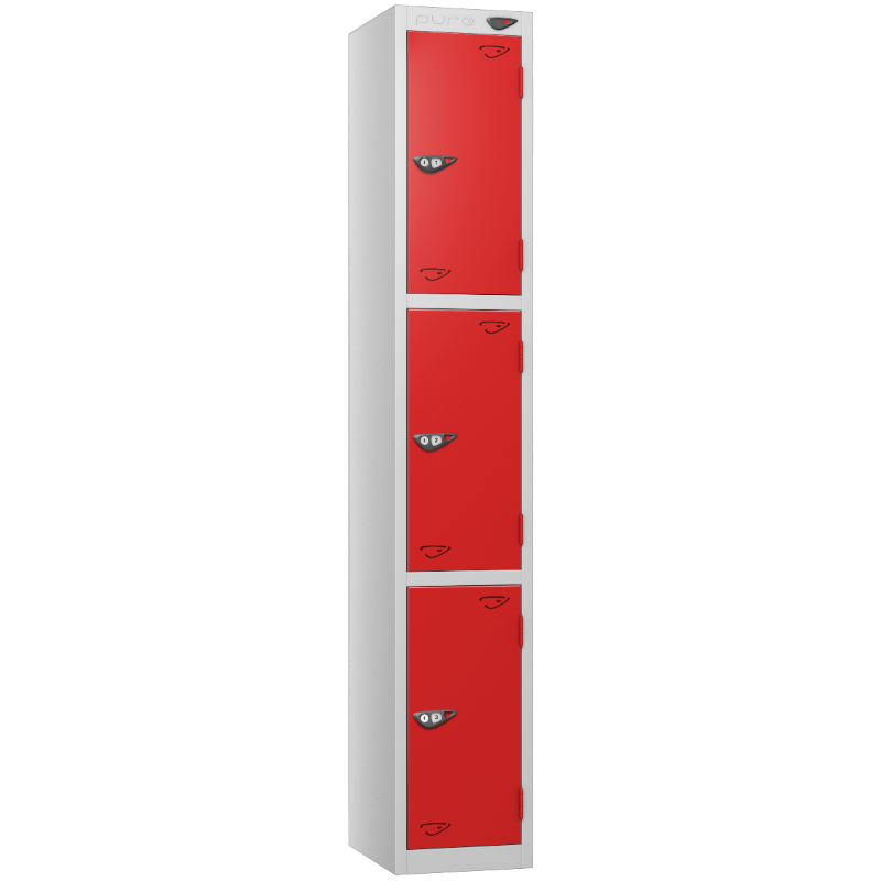 Pure 3 Door Locker with Flame Red Door